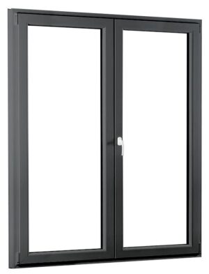 Skladova-okna Dvoukřídlé plastové balkónové dveře PREMIUM 1500×2080 mm (150x208 cm) bílá/antracit