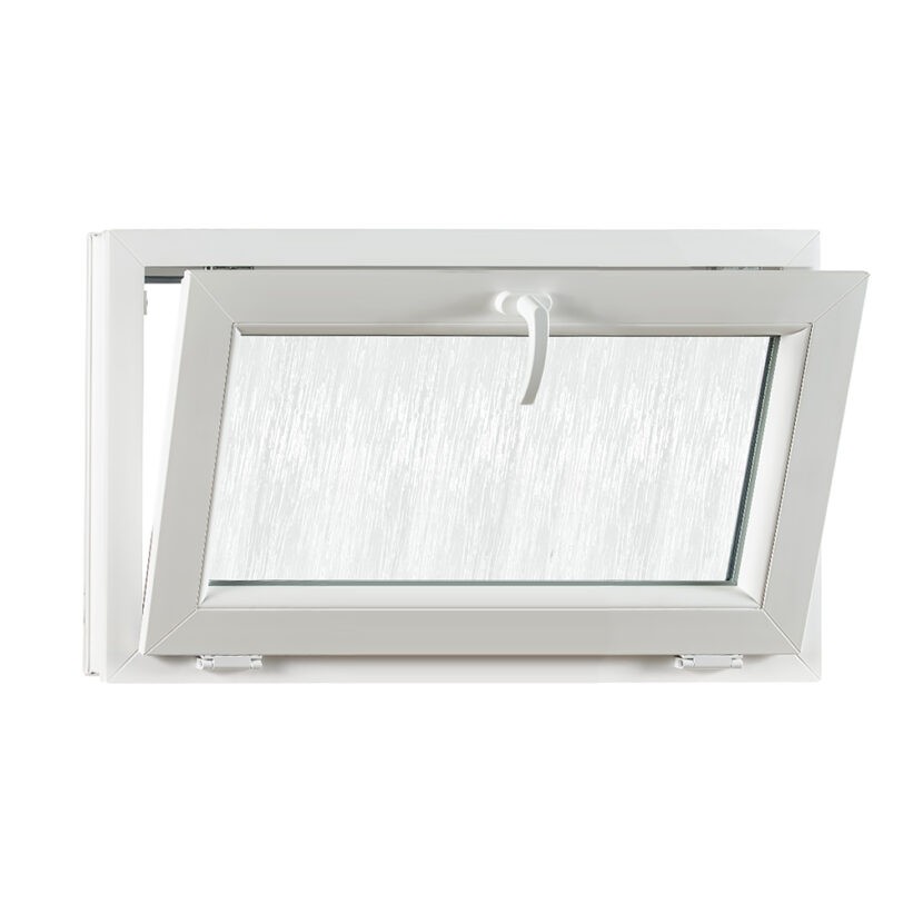 Skladova-okna Sklopné plastové okno PREMIUM sklo kůra 900 x 550 mm barva bílá