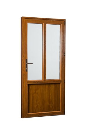 Skladova-okna Vedlejší vchodové dveře PREMIUM pravé 880 x 2080 mm barva bílá/zlatý dub
