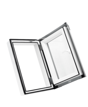 Skladová okna Plastový střešní výlez PREMIUM 550×780 "bílá" - šedé oplechování (7043)